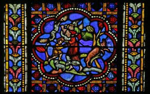 Window depicting the Sacrifice of Abraham